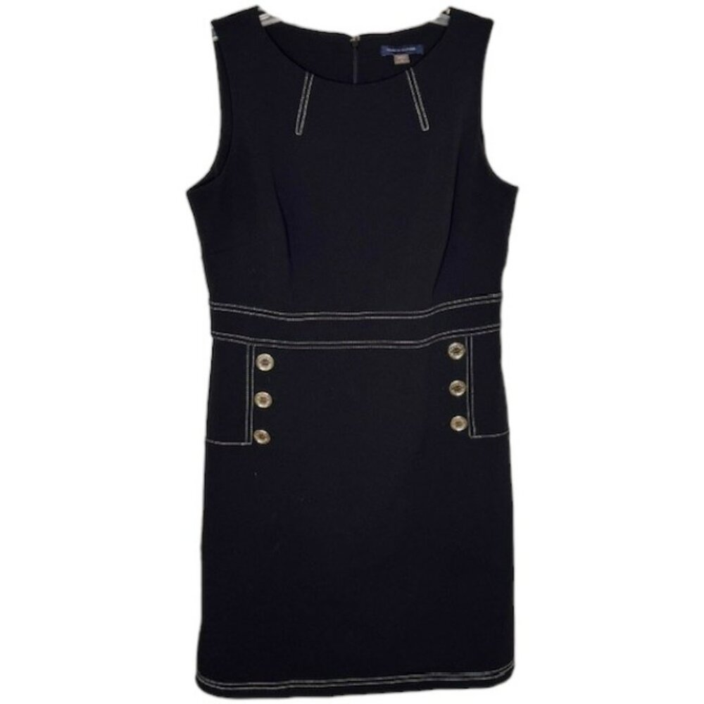 Tommy Hilfiger Sleeveless Crepe Summer Dress with Button Accents - Black - 8 - Picture 2 of 9